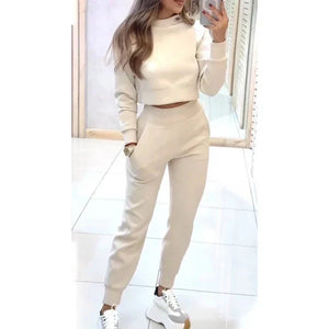 🙋‍♀️Tricou de damă cu mâneci scurte și pantaloni cu manșete în 2 bucăți