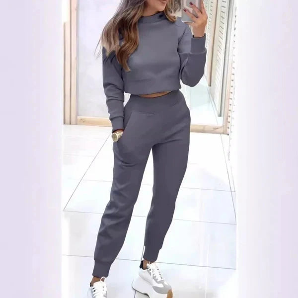 🙋‍♀️Tricou de damă cu mâneci scurte și pantaloni cu manșete în 2 bucăți