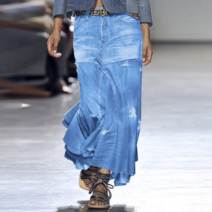 Fusta din denim vintage din anii 90 ai secolului trecut