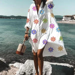 Încarcă imaginea în vizualizatorul Galerie, Rochie cu imprimeu cămașă din bumbac
