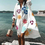 Încarcă imaginea în vizualizatorul Galerie, Rochie cu imprimeu cămașă din bumbac
